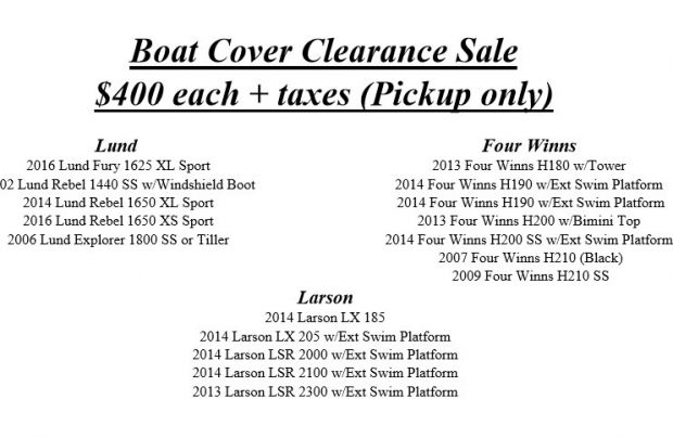 Boat Covers Clearance Sale
